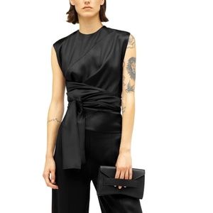 Zara Narcisco Rodriguez Satin Tie Top SZ S